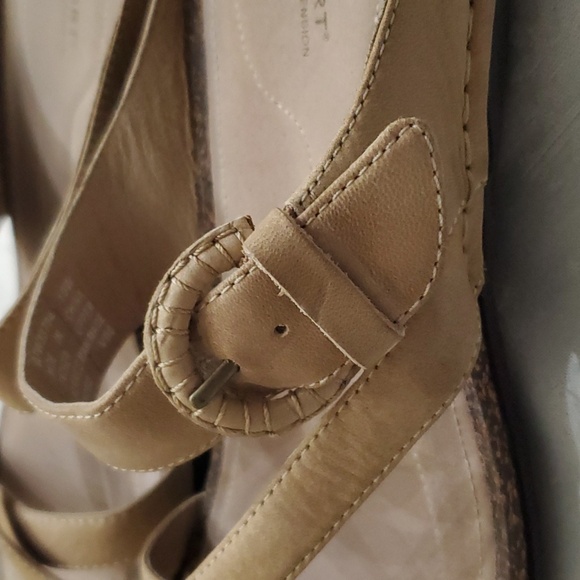 Rockport Beige Leather Upper Side Buckle Sandals Women's Size 10 Wide - Picture 7 of 12